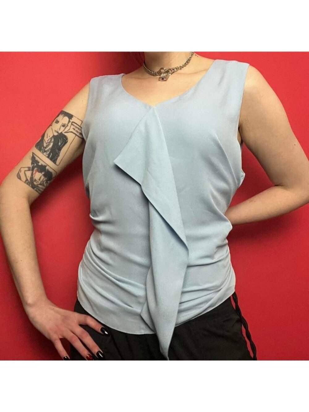 Laura / pastel blue thick strap formal tank top 💙💙